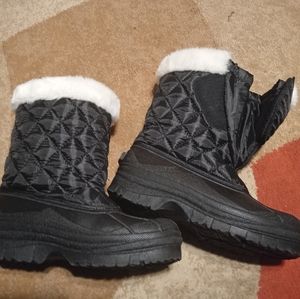 Youth Girls Fashion Boots Black/White Sz 7